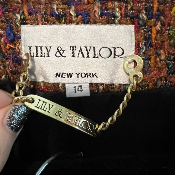 Incredible vintage rainbow tweed trench coat and skirt set designer NY - Picture 6 of 11